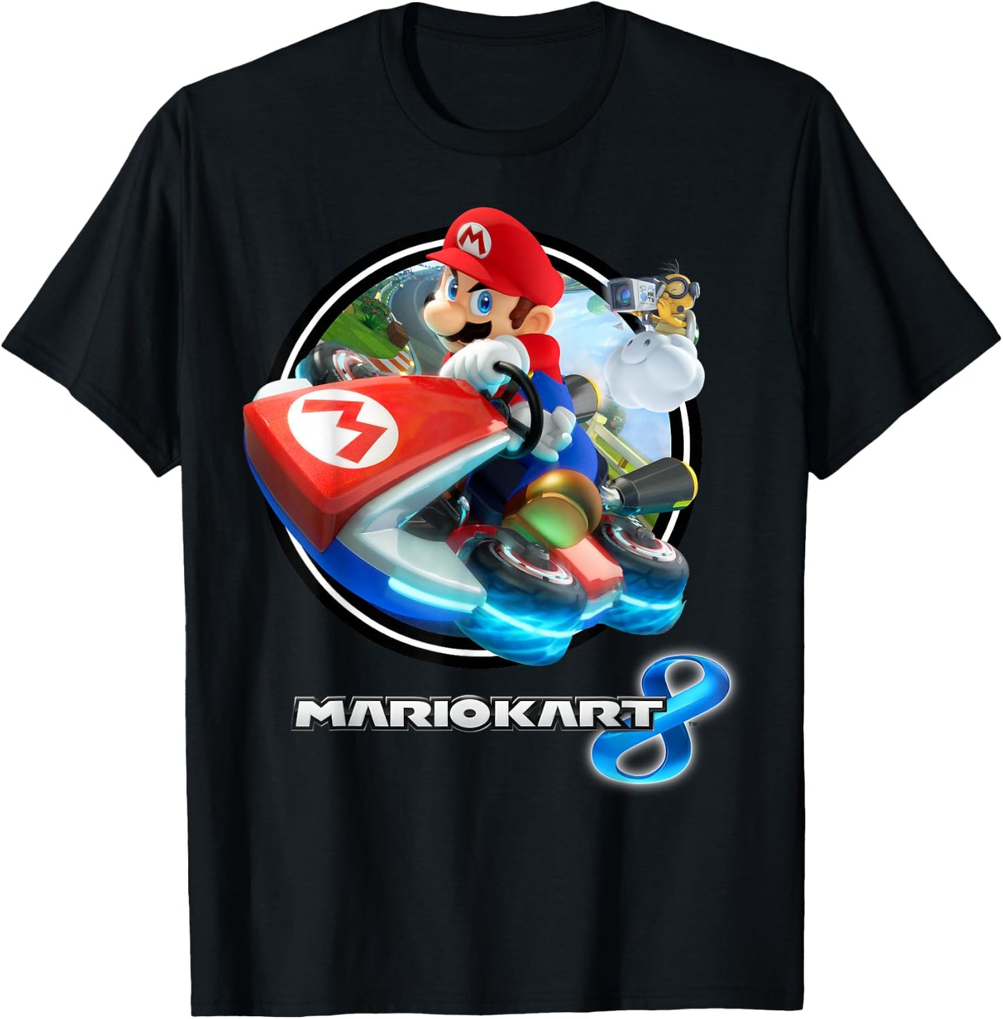 Nintendo Mario Kart 8 Circle Drift Logo T-Shirt - T-Shirt | Black