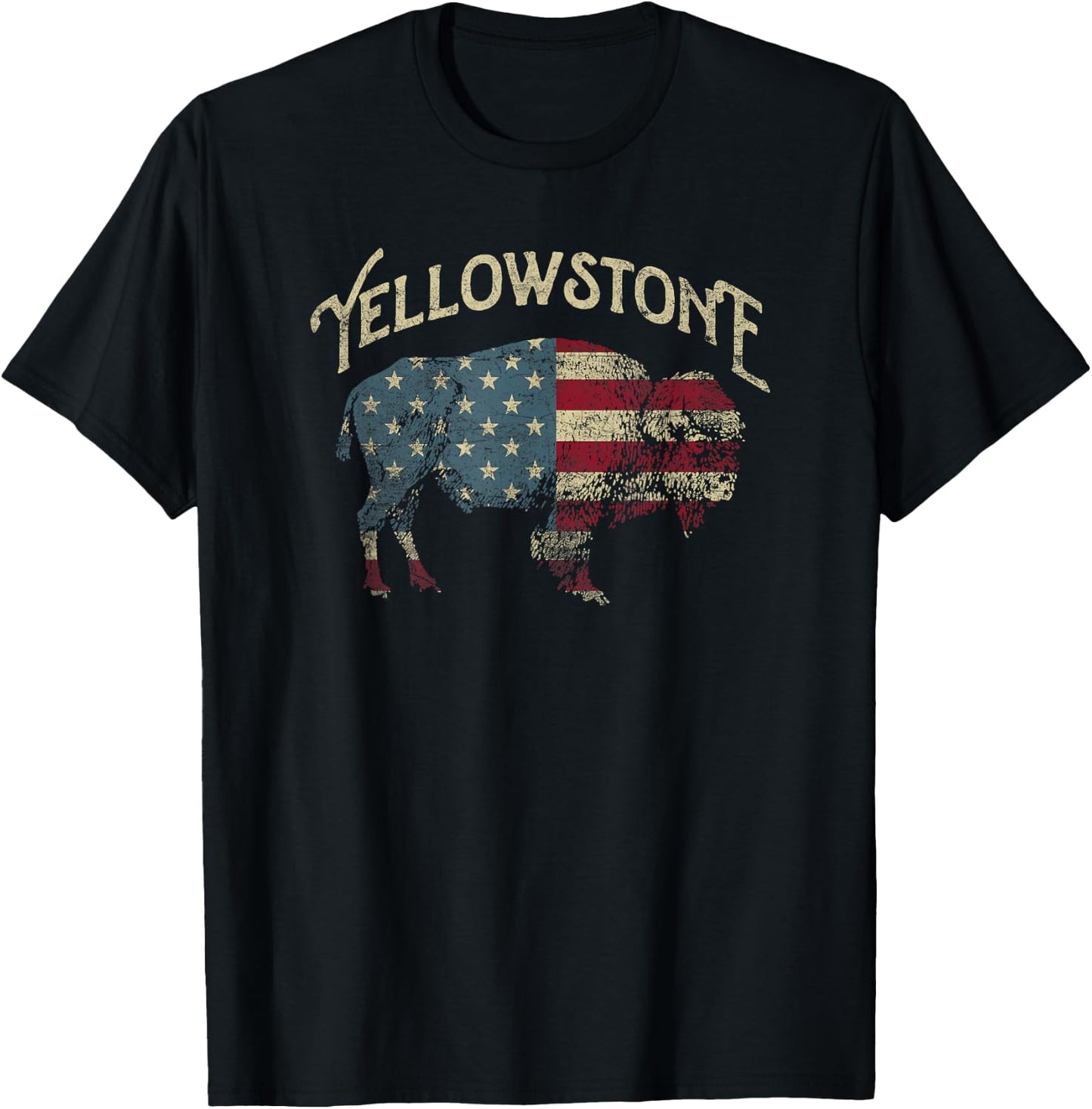 Vintage Yellowstone National Park Retro T-Shirt - T-Shirt | Black