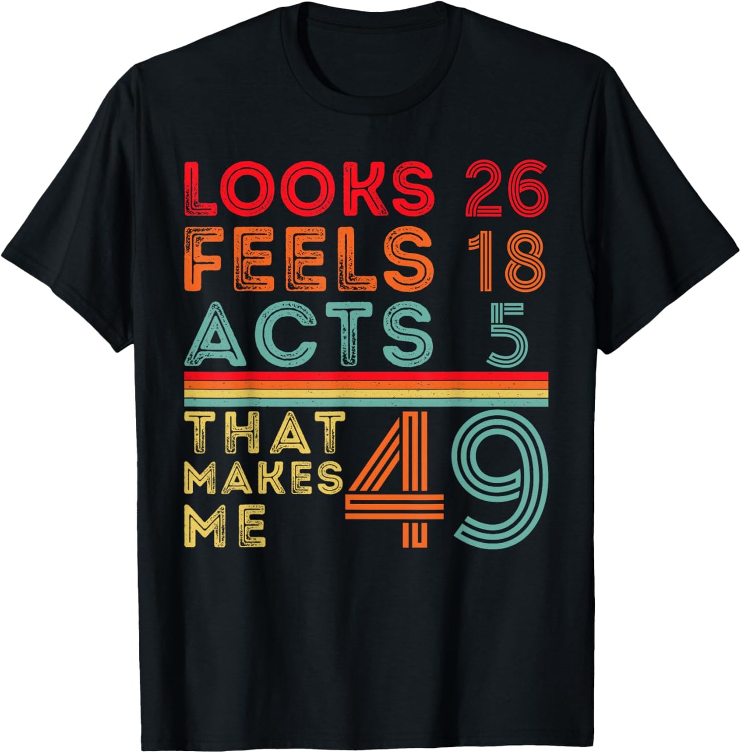 Funny 49th Birthday Design 49 Year Old T-Shirt - T-Shirt | Black