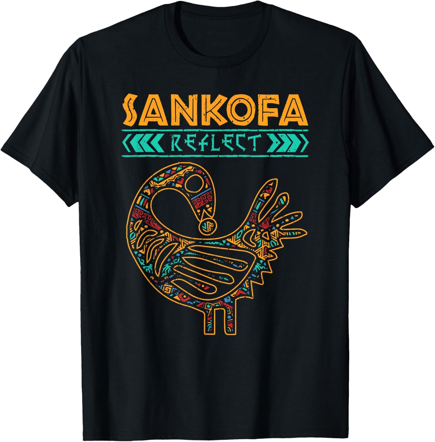 Black History Afrocentric Sankofa Tribal Design T-Shirt - T-Shirt | Black