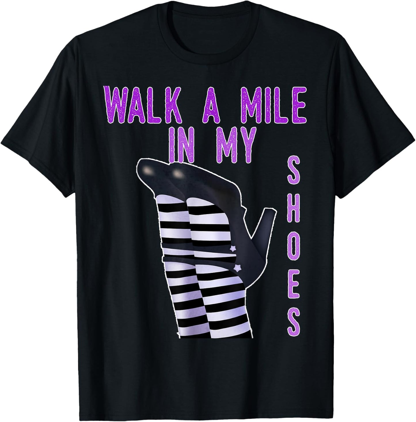 Happy Halloween Walk a Mile in my Shoes Witch T-Shirt - T-Shirt | Black
