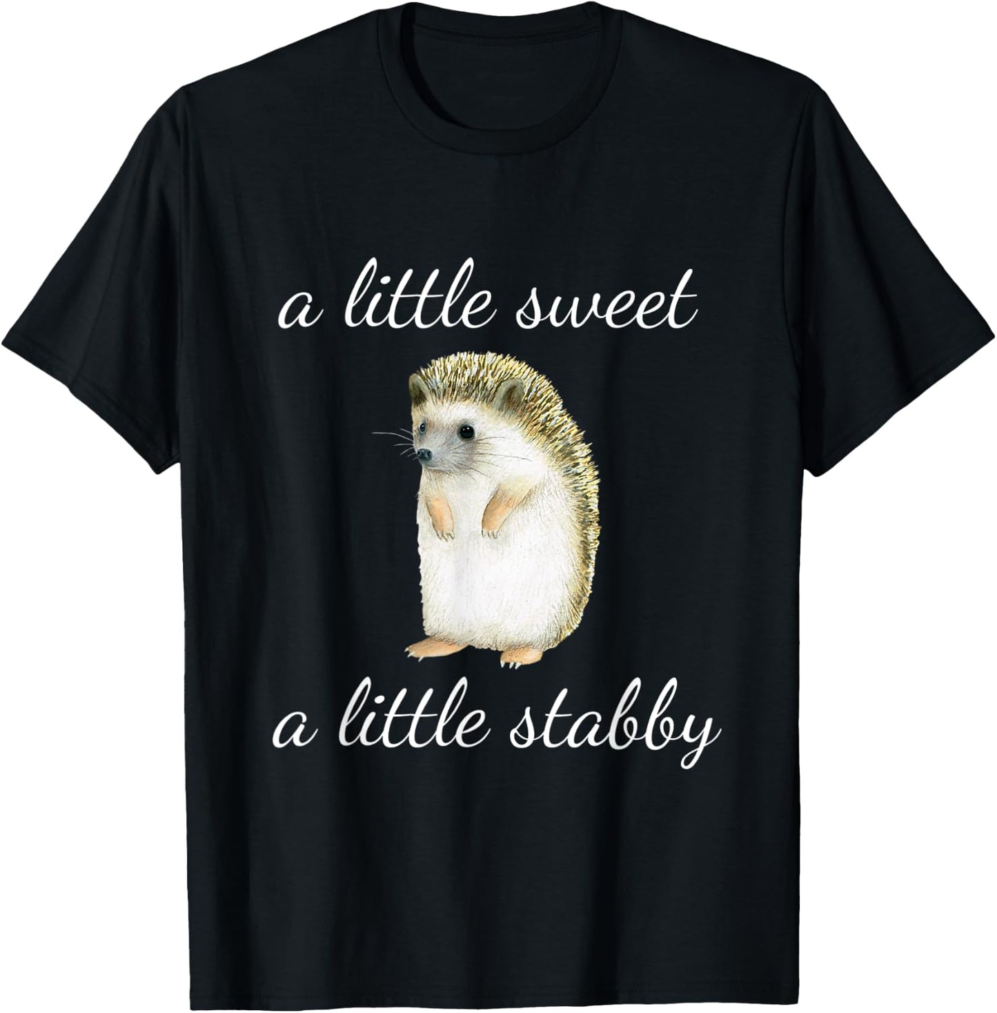 Cute Hedgehog A Little Sweet A Little Stabby Kids T-Shirt - T-Shirt | Black