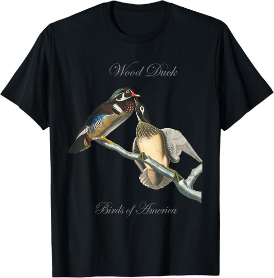 Wood Ducks - Birds of America Series Audubon T-Shirt - T-Shirt | Black