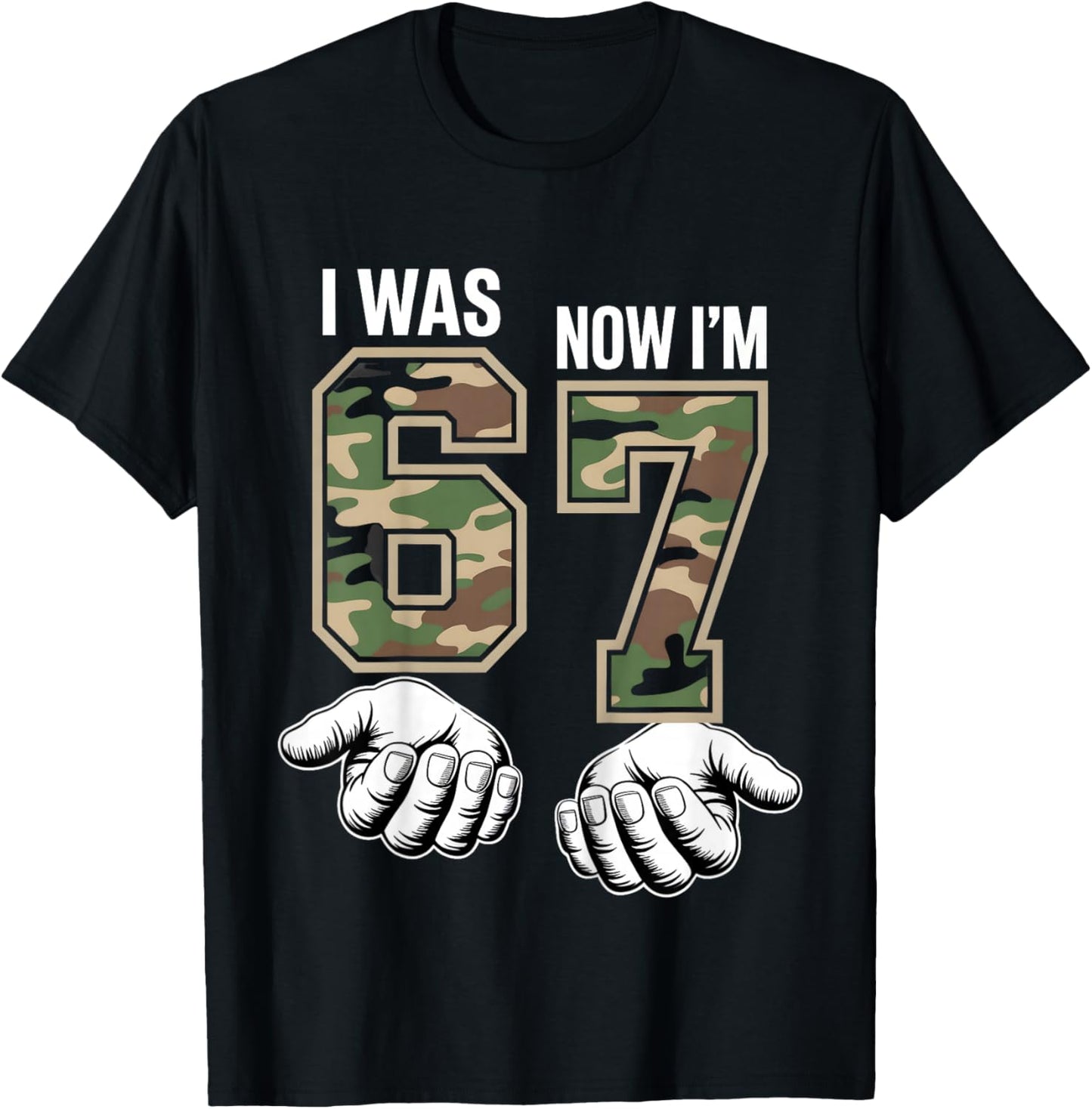 I was 6 Now Im 7 Year Old Camouflage 7 Birthday 6 7 Birthday T-Shirt - T-Shirt | Black