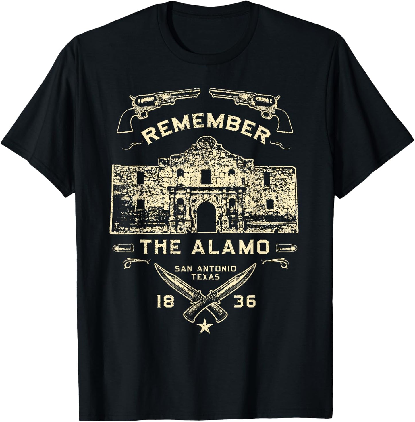 Texas Remember The Alamo San Antonio Pride design T-Shirt - T-Shirt | Black