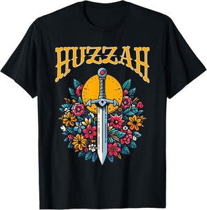 Middle Age Huzzah - Historical Ren Faire Renaissance Fair T-Shirt - T-Shirt | Black