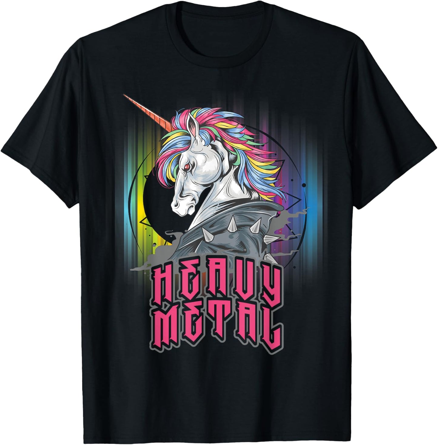 Funny Heavy Metal Unicorn Design Woman Kids T-Shirt - T-Shirt | Black