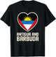 Antigua and Barbuda Heart Flag Vintage Souvenir T-Shirt - T-Shirt | Black
