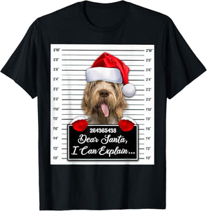 Dear Santa I Can Explain Funny Christmas Spinone Italiano T-Shirt - T-Shirt | Black