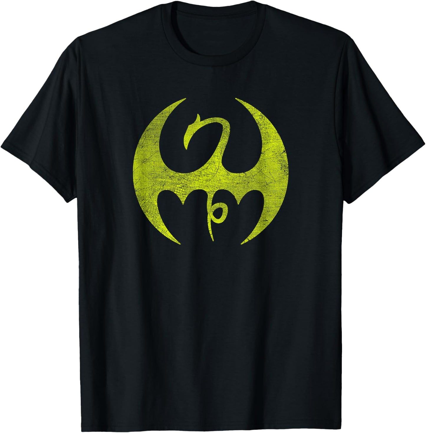 Marvel Iron Fist Distressed Dragon Logo Graphic T-Shirt - T-Shirt | Black