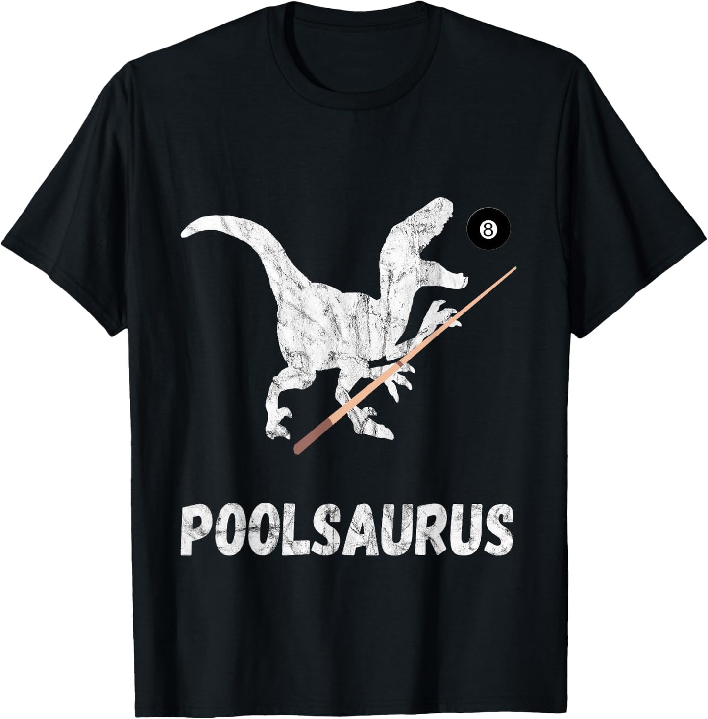 Pool Billiard Dinosaur Snooker Player T-Rex Funny Billiard T-Shirt - T-Shirt | Black