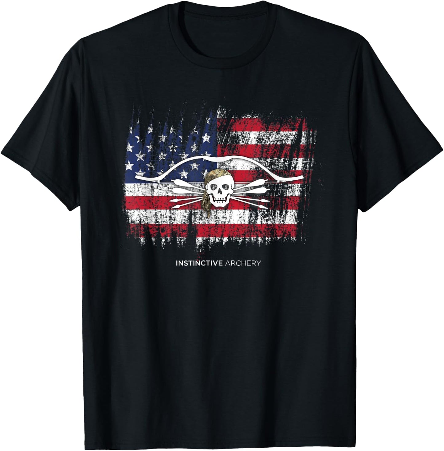 Pirate Archer - American Flag T-Shirt - T-Shirt | Black