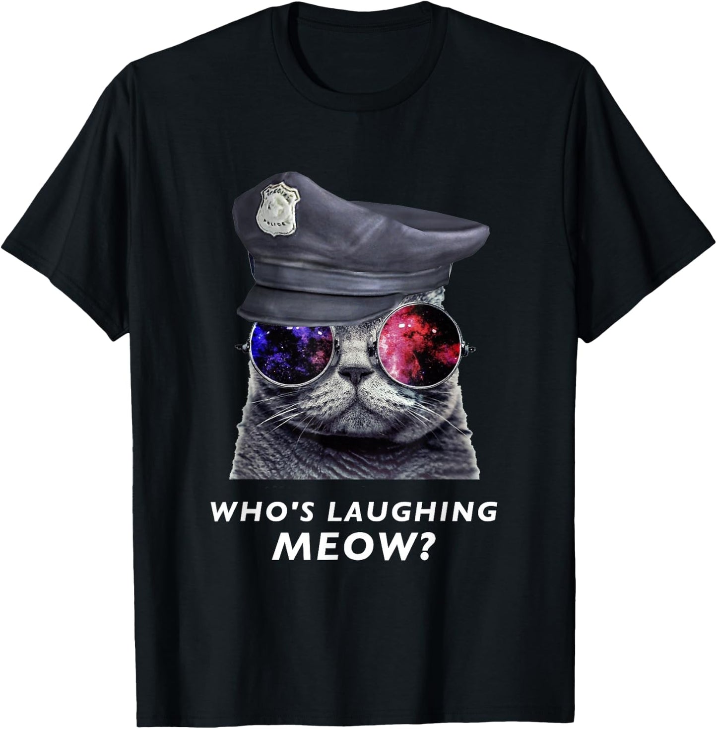 Who's Laughing Meow Shirt - Funny Cat T-Shirt - T-Shirt | Black