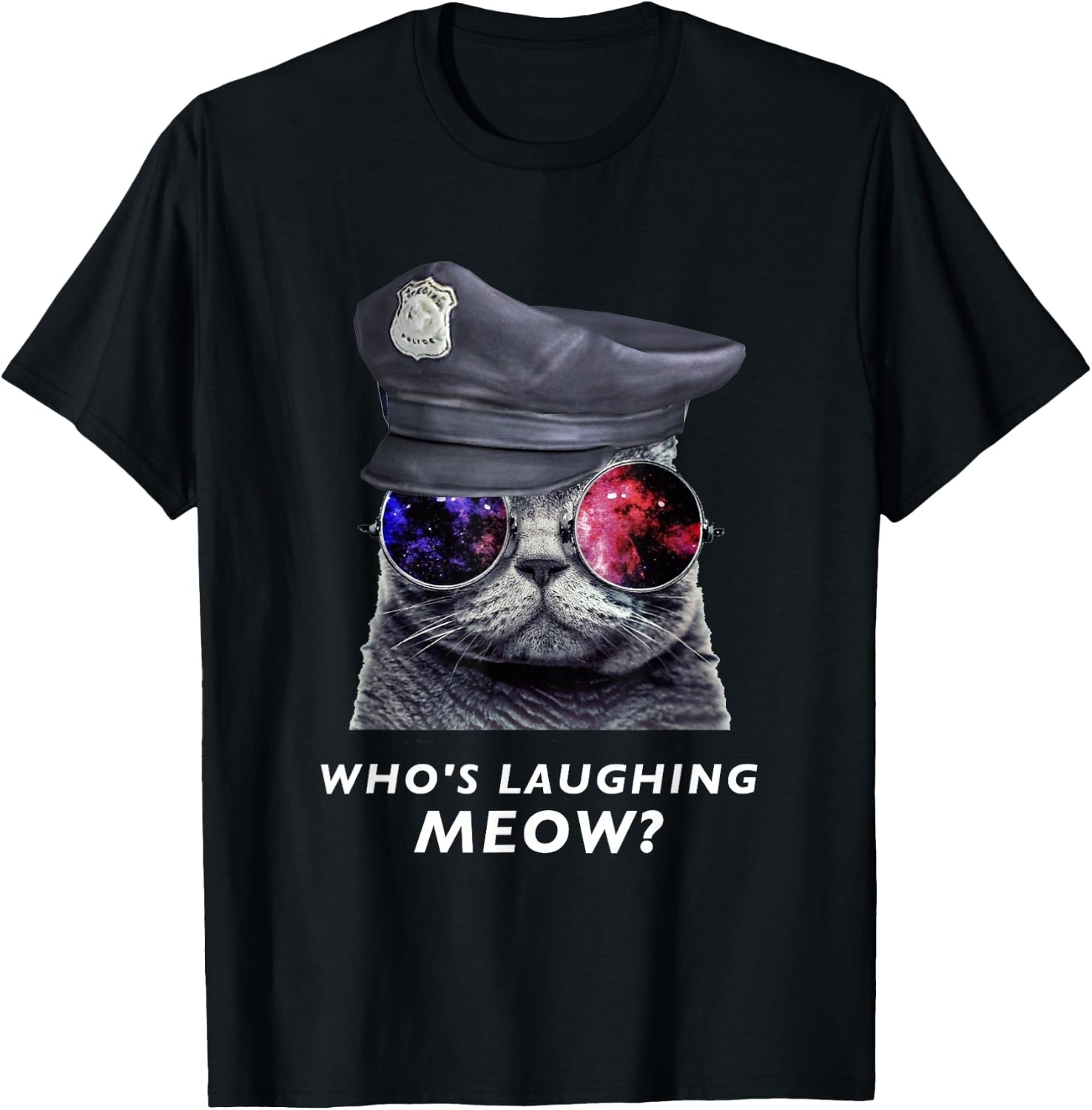 Who's Laughing Meow Shirt - Funny Cat T-Shirt - T-Shirt | Black