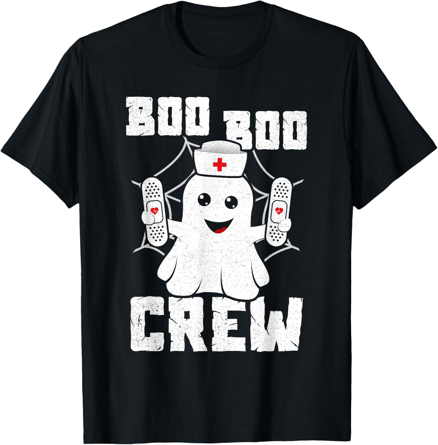 Boo Boo Crew Shirt Ghost Nurse Costume Girls Funny Halloween T-Shirt - T-Shirt | Black
