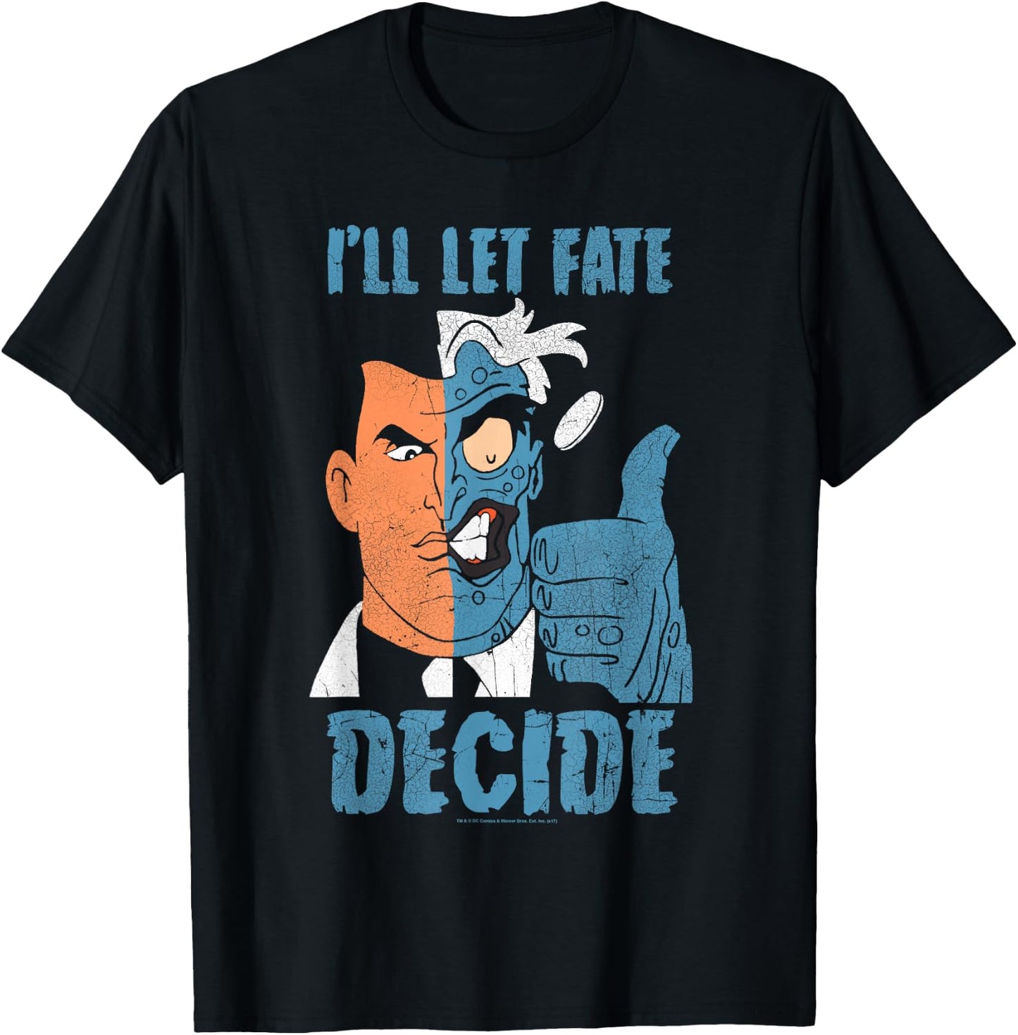 Batman: Animated Series Two-Face Fate Decide T-Shirt - T-Shirt | Black