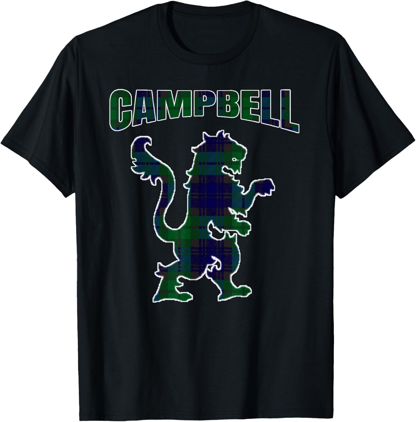 Campbell Clan Kilt Tartan Lion Namesake Scottish T-Shirt - T-Shirt | Black