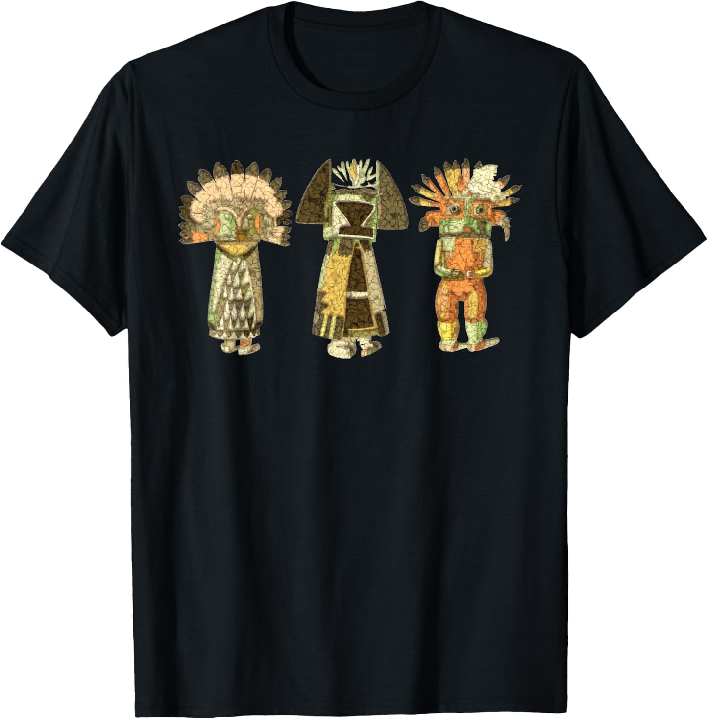 Native American KACHINA DOLLS abstract grunge 2 T-Shirt - T-Shirt | Black