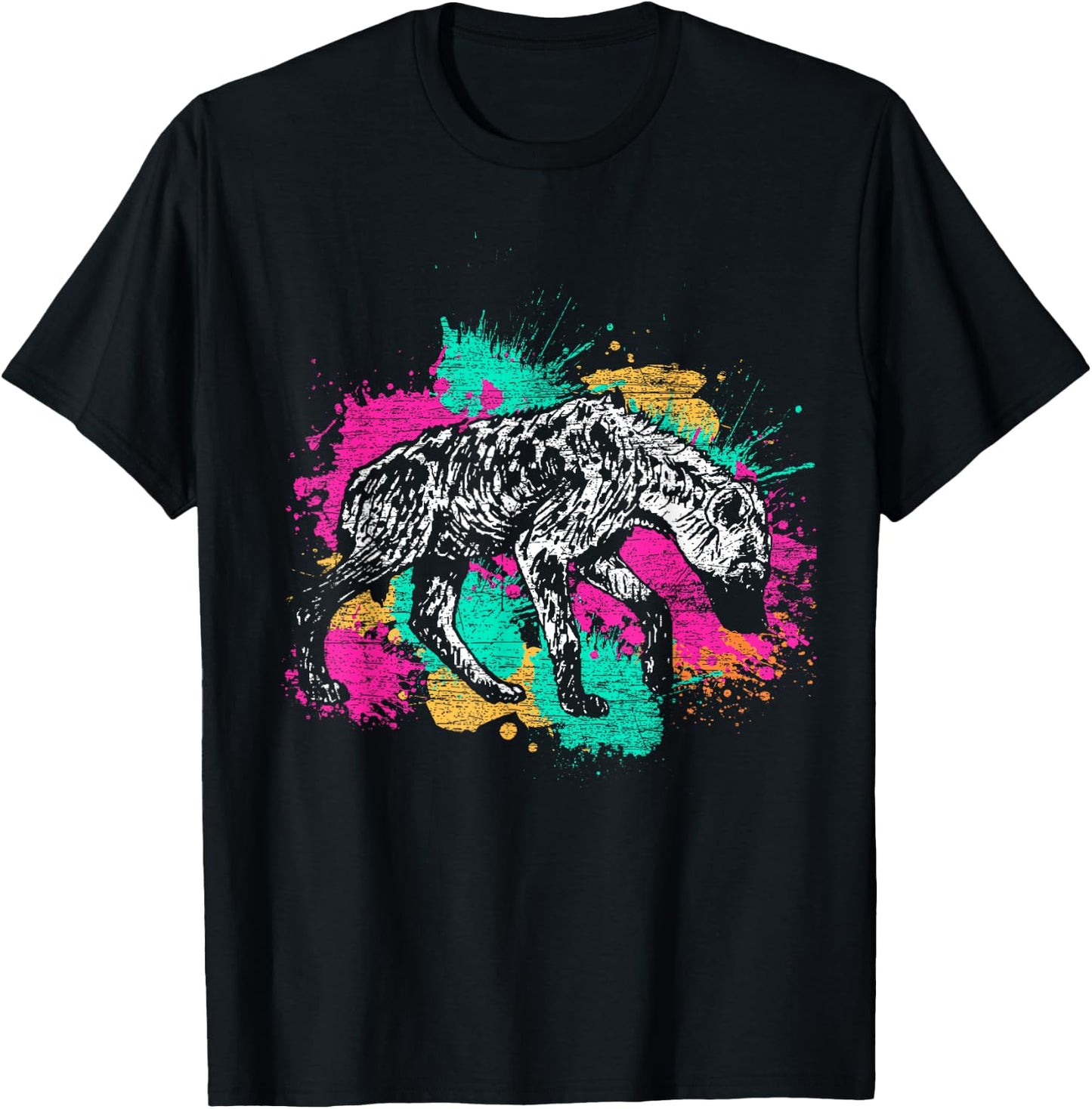 Colorful Hyena T-Shirt - T-Shirt | Black