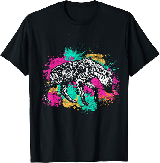 Colorful Hyena T-Shirt - T-Shirt | Black