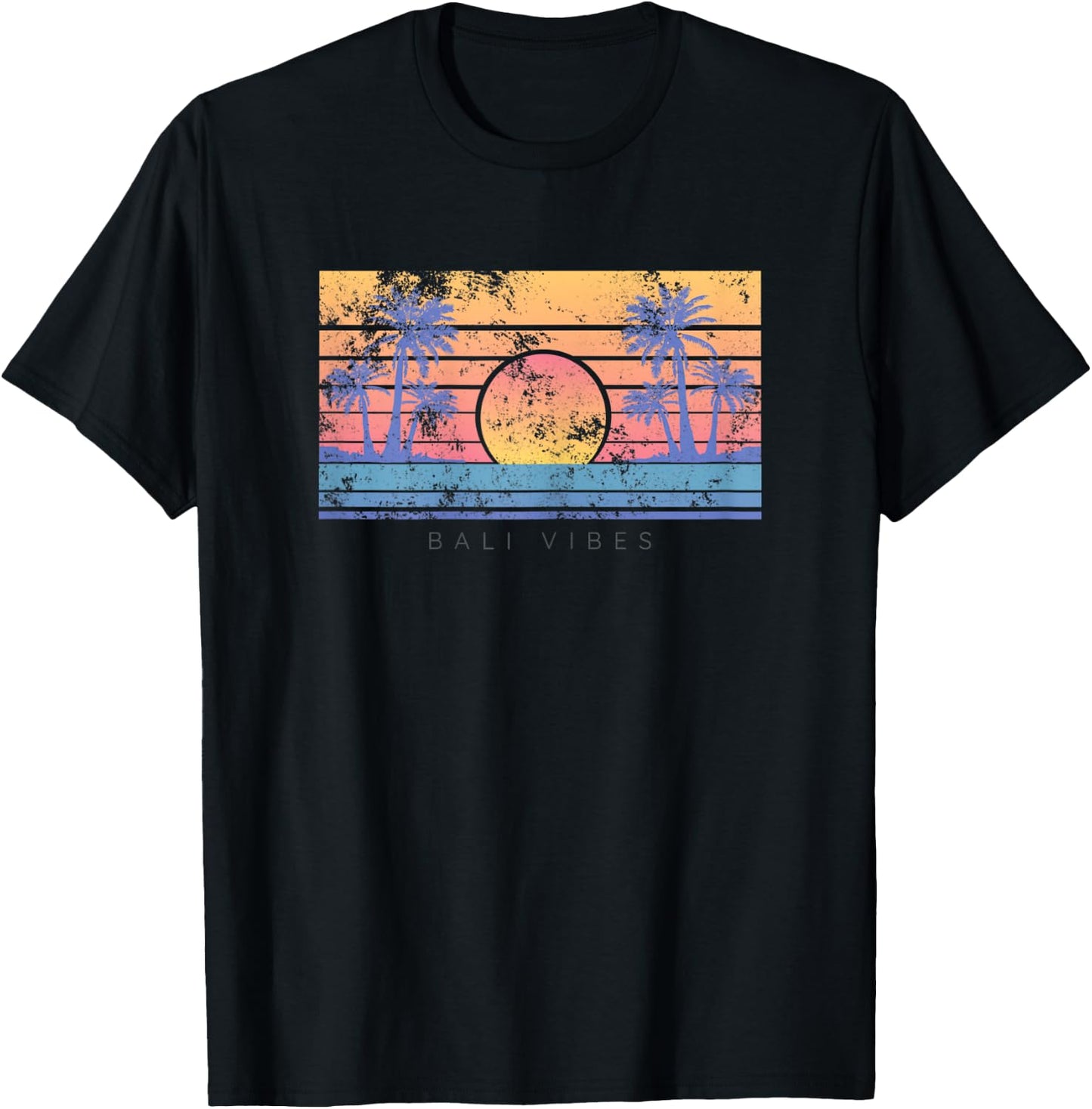 Bali Beach Vibes Distressed Women T-Shirt - T-Shirt | Black