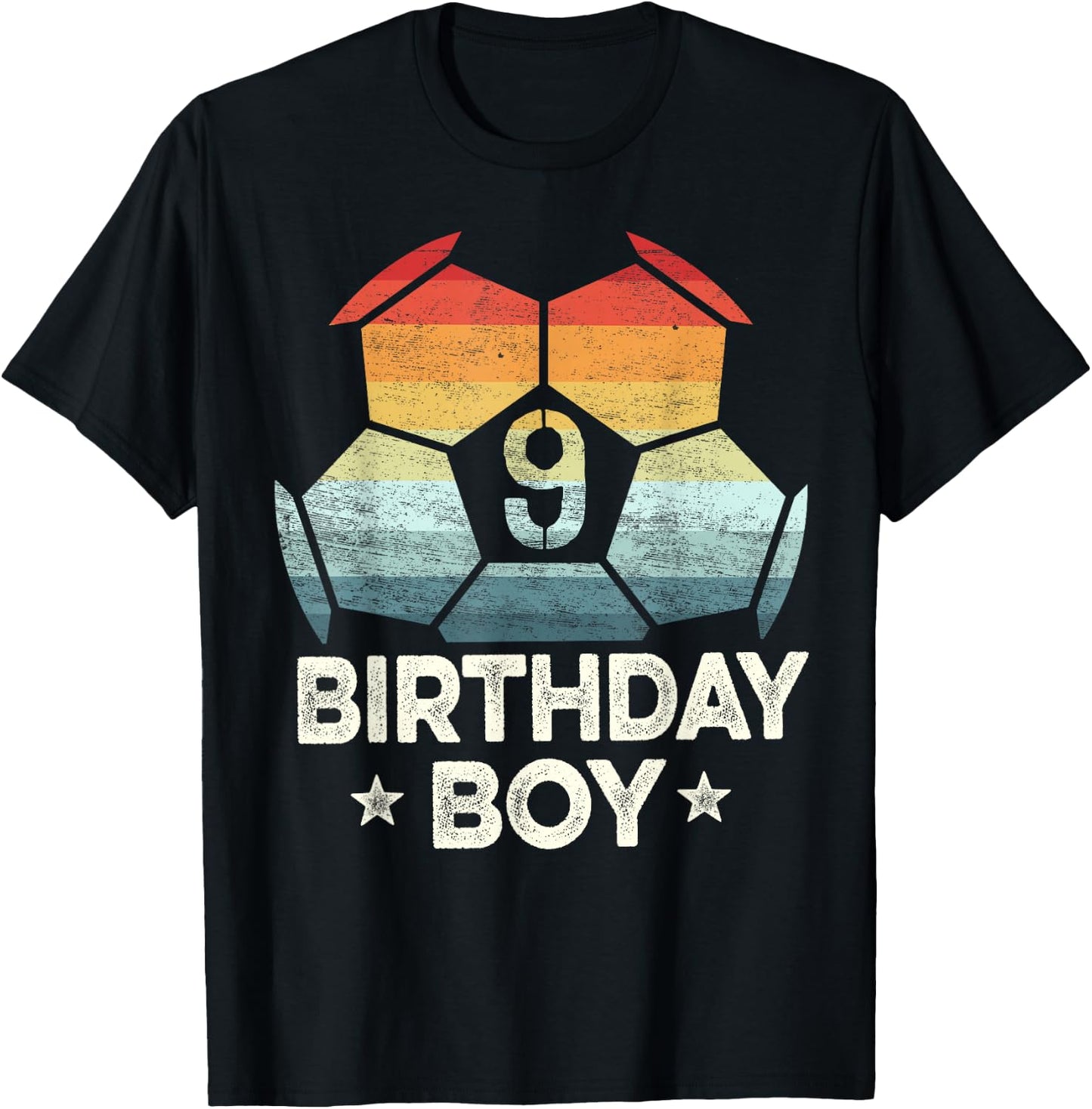 9 Year Old Soccer Player Gifts 9th Birthday Boy Ninth Bday T-Shirt - T-Shirt | Black