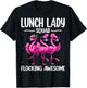 Lunch Lady Squad Flocking Awesome Flamingo Cafeteria Worker T-Shirt - T-Shirt | Black