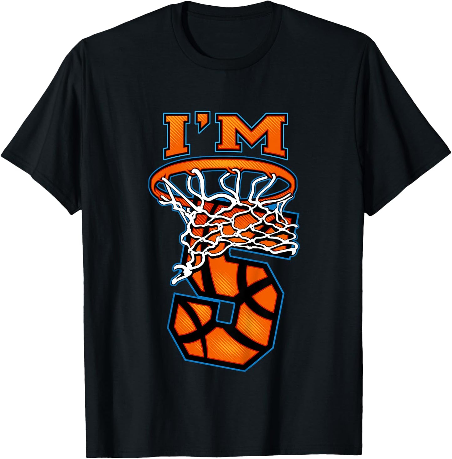 Basketball I'm 5 Boy Girl 5th Birthday Gift T-Shirt - T-Shirt | Black