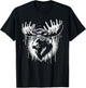Cool Moose with Headphones - Edgy Moose T-Shirt - T-Shirt | Black