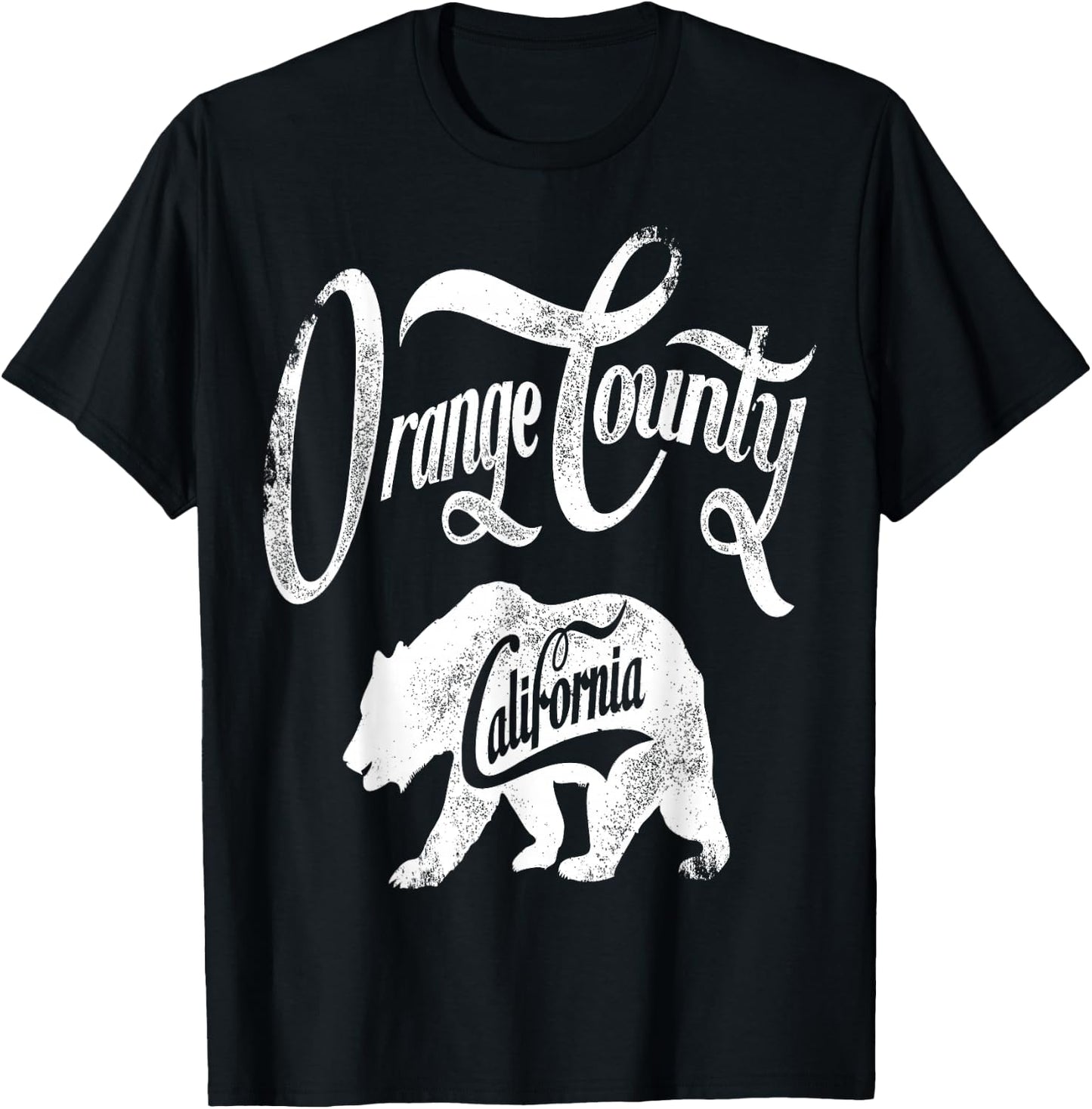 Bear Orange County California Vintage Retro T-Shirt - T-Shirt | Black