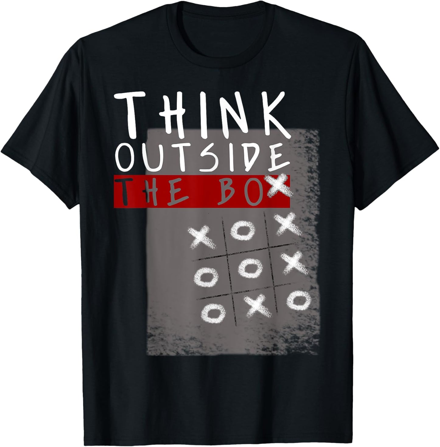 Think Outside The Box Funny Tic Tac Toe Geeks Gift T-Shirt - T-Shirt | Black