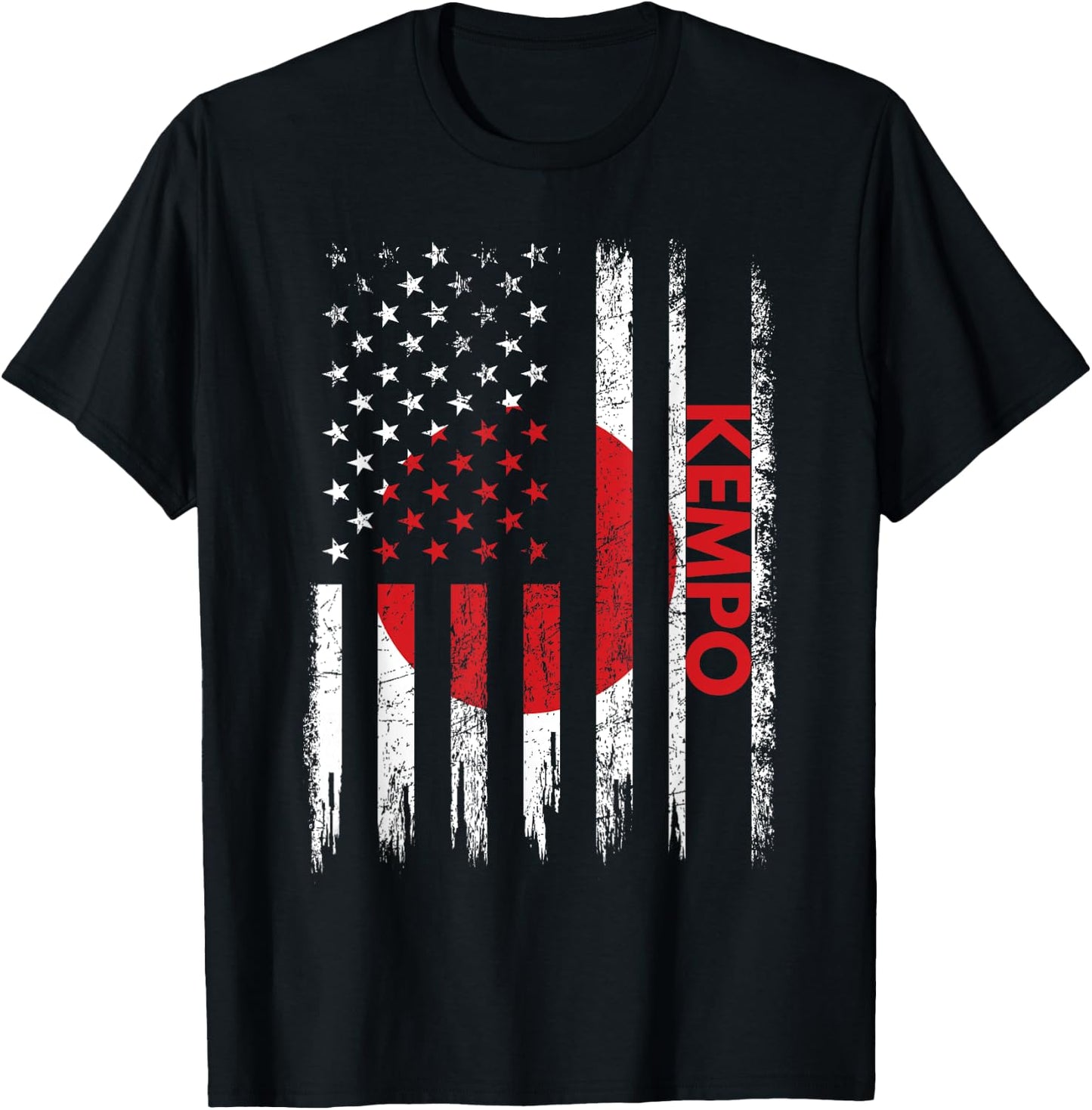 Kempo American Flag Karate Japanese Martial Arts T-Shirt - T-Shirt | Black