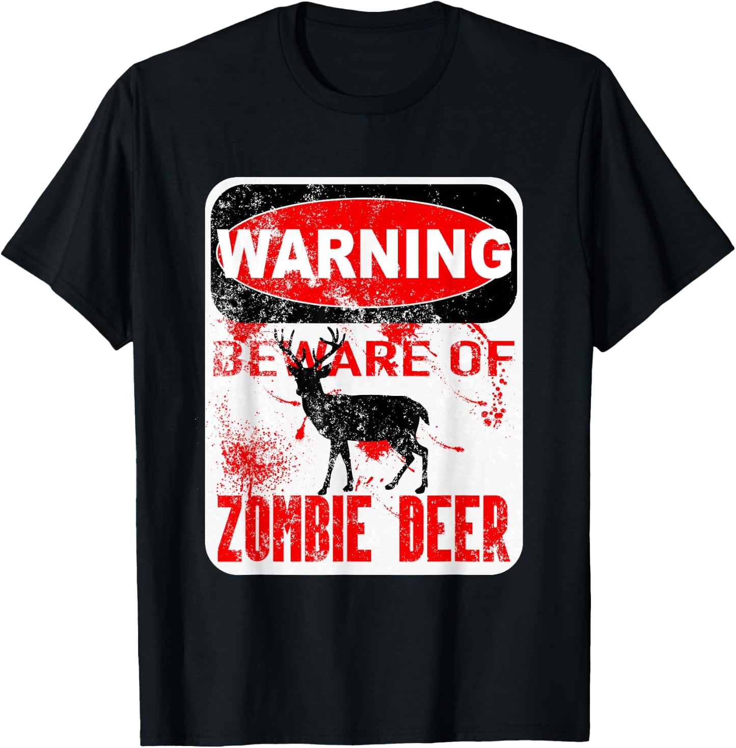 Zombie Deer Hunting Disease Apocalypse T Shirt T-Shirt - T-Shirt | Black