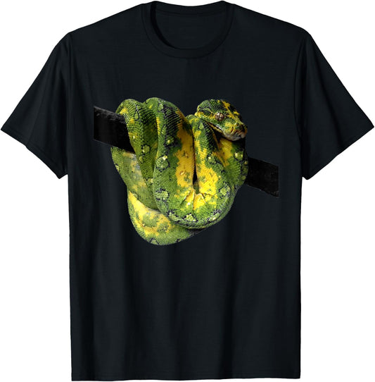 Green Tree Python Reptile Photography T-Shirt - T-Shirt | Black