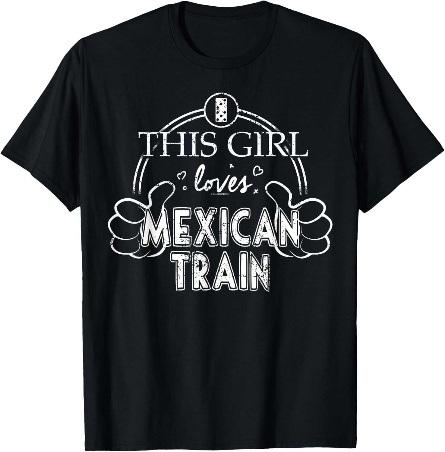 Girl Loves Mexican Train Mexican Dominoes Set Shirt Gift T-Shirt - T-Shirt | Black