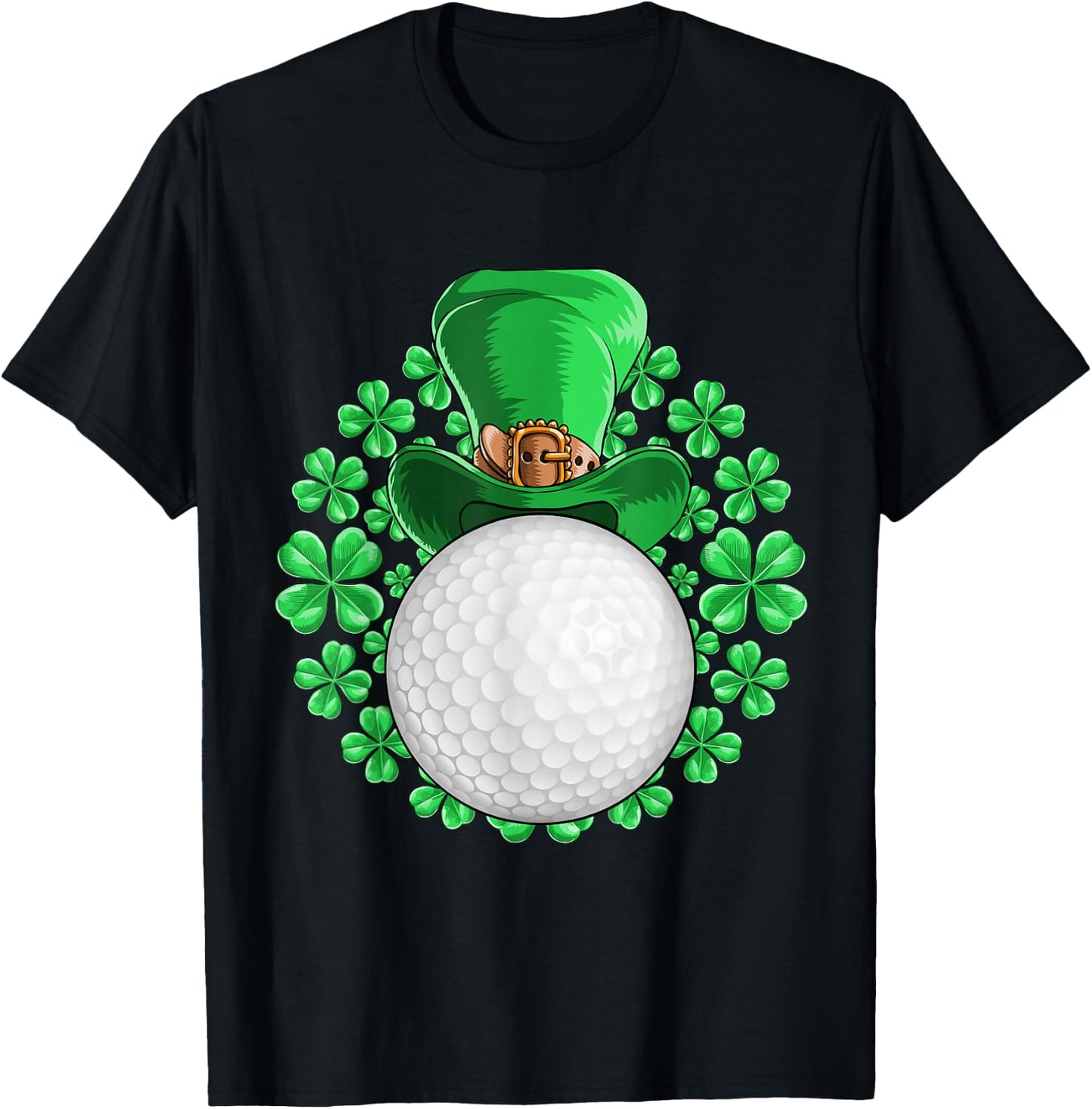 St Patricks Day Golfing Golf Clover Men Women Kids T-Shirt - T-Shirt | Black