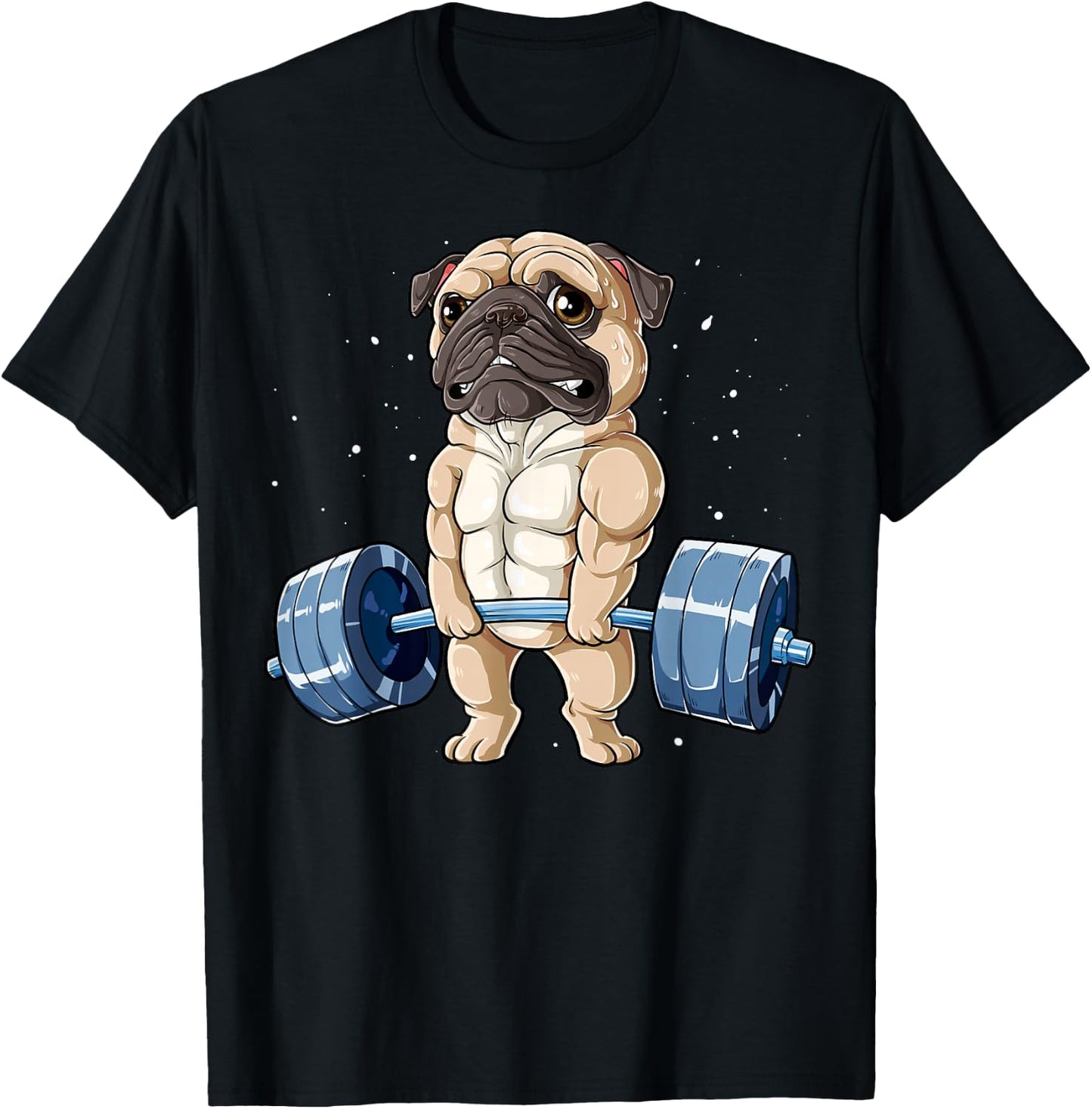 Pug Weightlifting Funny Deadlift Men Fitness Gym Workout T-Shirt - T-Shirt | Black