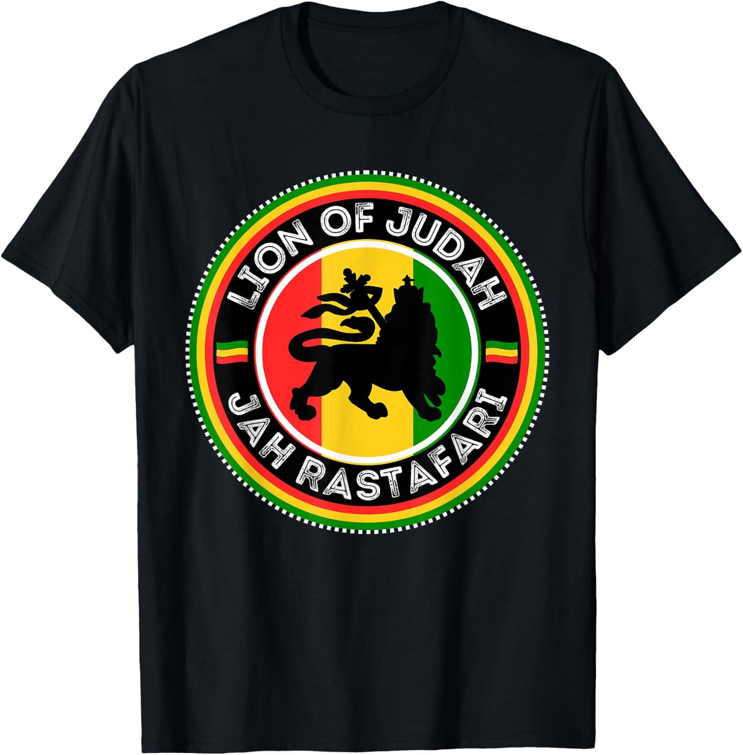 Rastafarian Lion of Judah Rastafari Reggae T-Shirt - T-Shirt | Black
