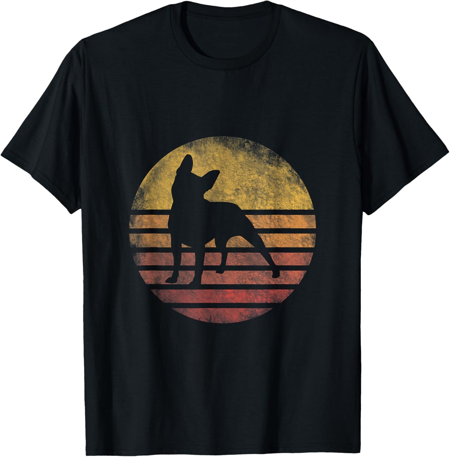Retro Vintage Boston Terrier Dog Shirt 70s Silhouette Breed T-Shirt - T-Shirt | Black