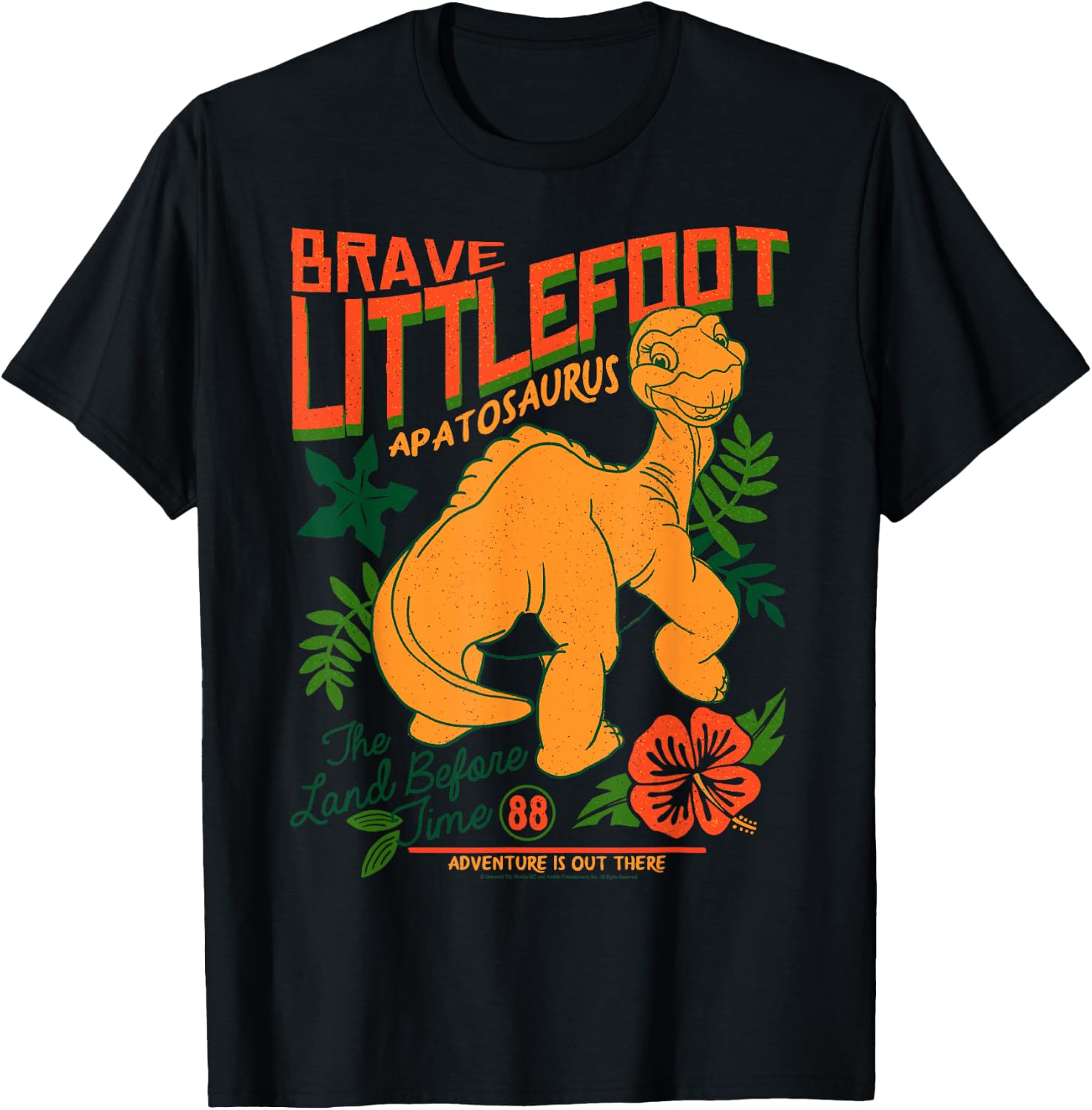 Land Before Time Brave Littlefoot Adventure is Out There Small T-Shirt - T-Shirt | Black