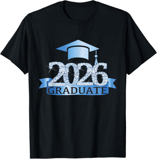 Class Of 2026 Graduate I Senior Year Item White Blue T-Shirt - T-Shirt | Black