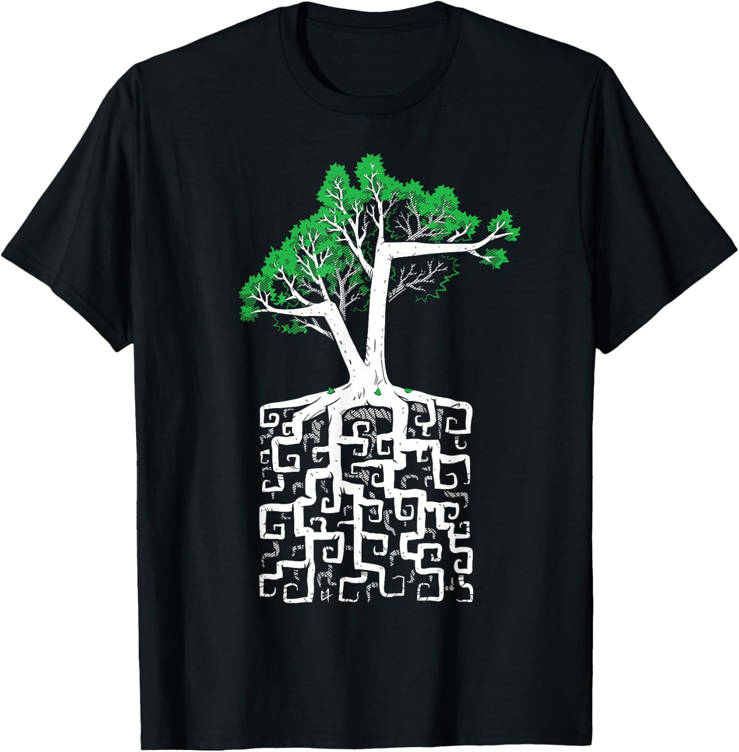 Square Root Pun with a Tree and Math T-Shirt - T-Shirt | Black