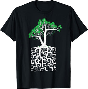 Square Root Pun with a Tree and Math T-Shirt - T-Shirt | Black