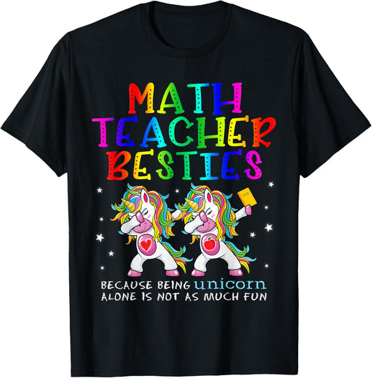 Math Teacher Besties Teacher's Day Best Friend Women T-Shirt - T-Shirt | Black