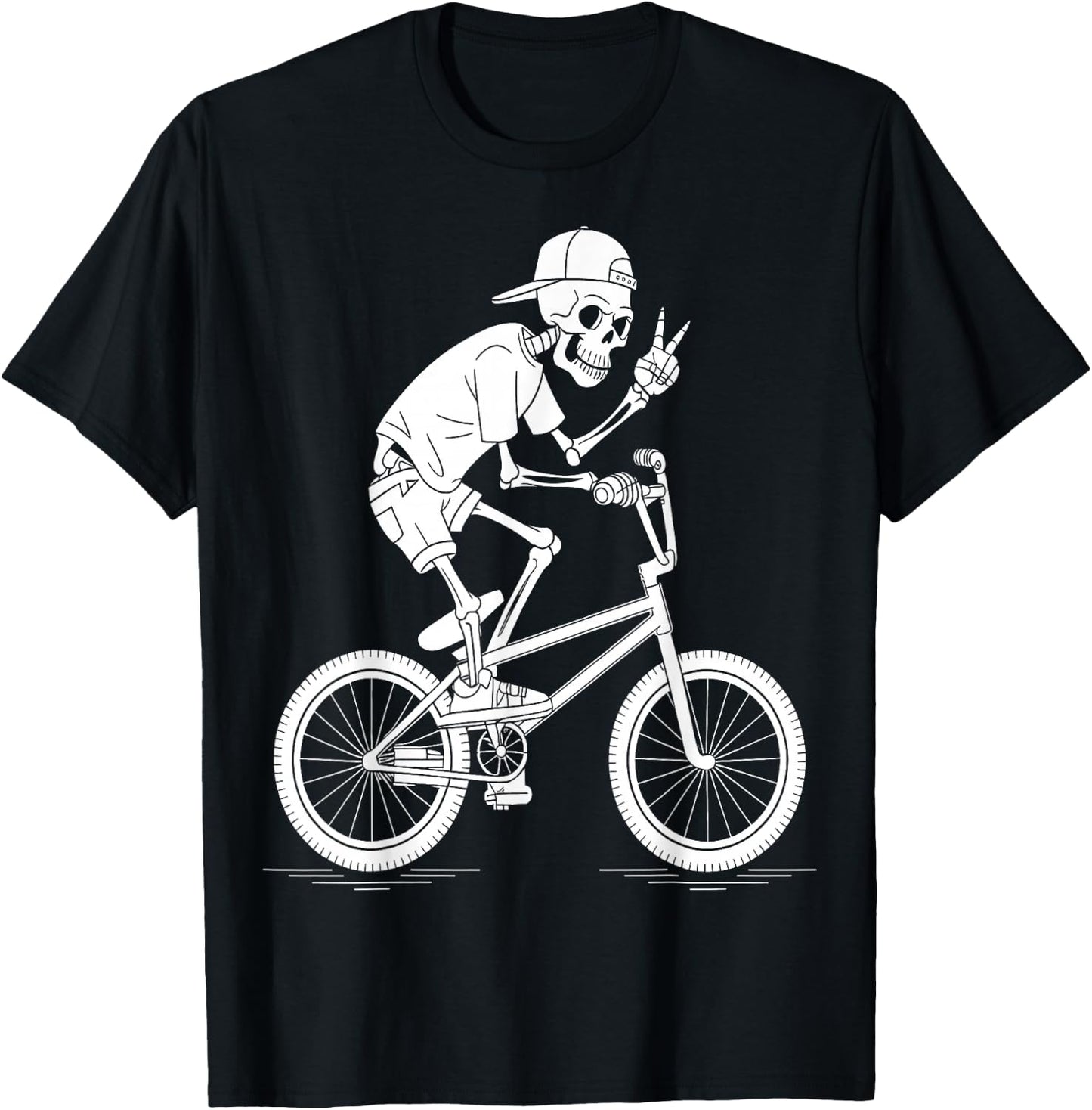 Skeleton BMX Rider Chill Cycling T-Shirt - T-Shirt | Black