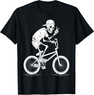 Skeleton BMX Rider Chill Cycling T-Shirt - T-Shirt | Black