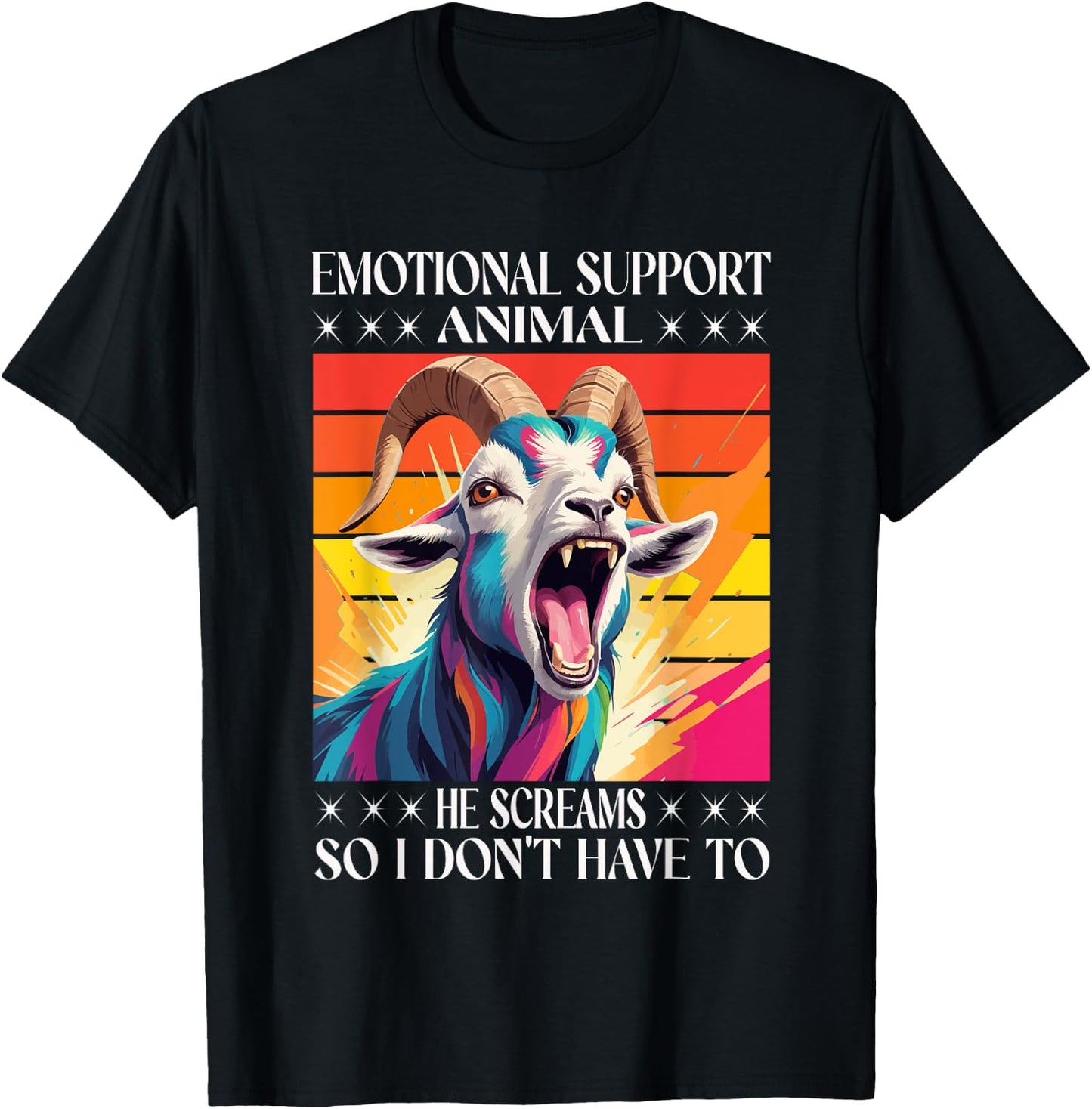 Goat Emotional Support Animal Goat Owner Raiser T-Shirt - T-Shirt | Black