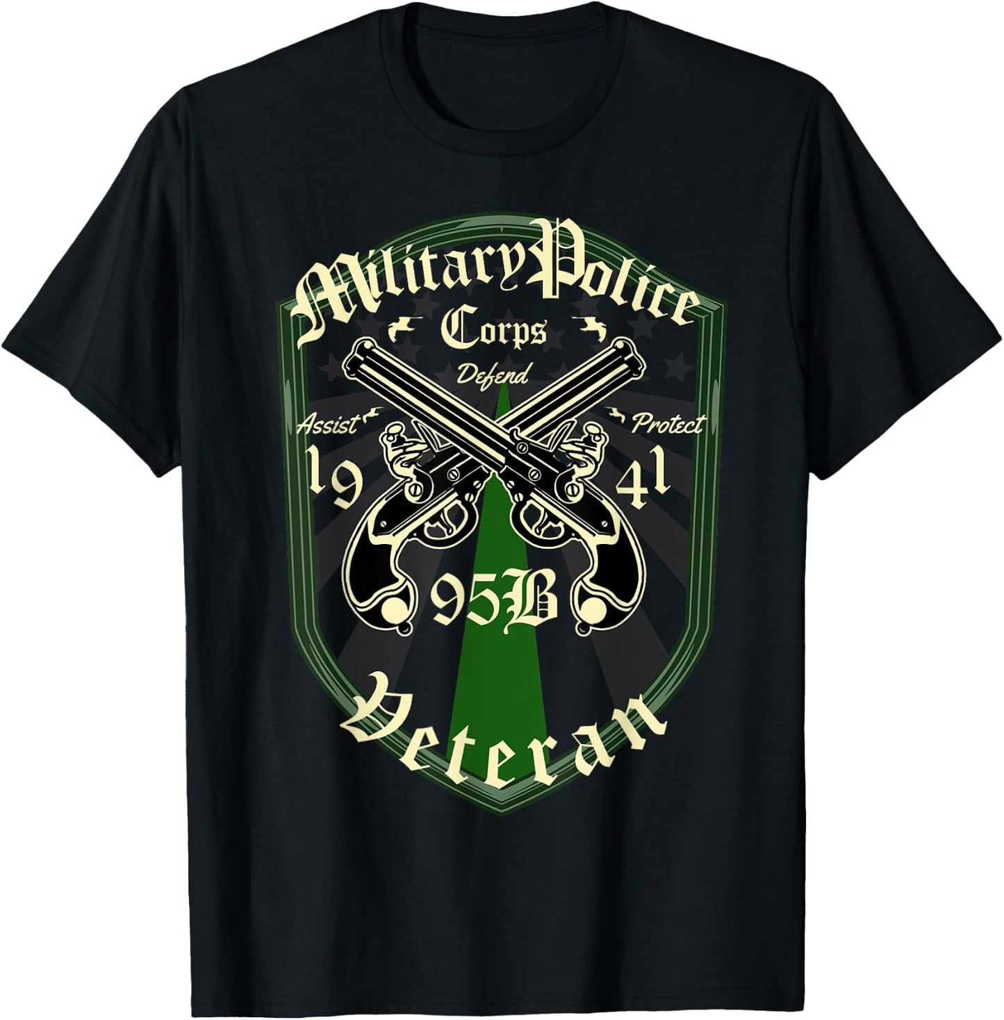 Military Police 95 Bravo Veteran T-Shirt - T-Shirt | Black