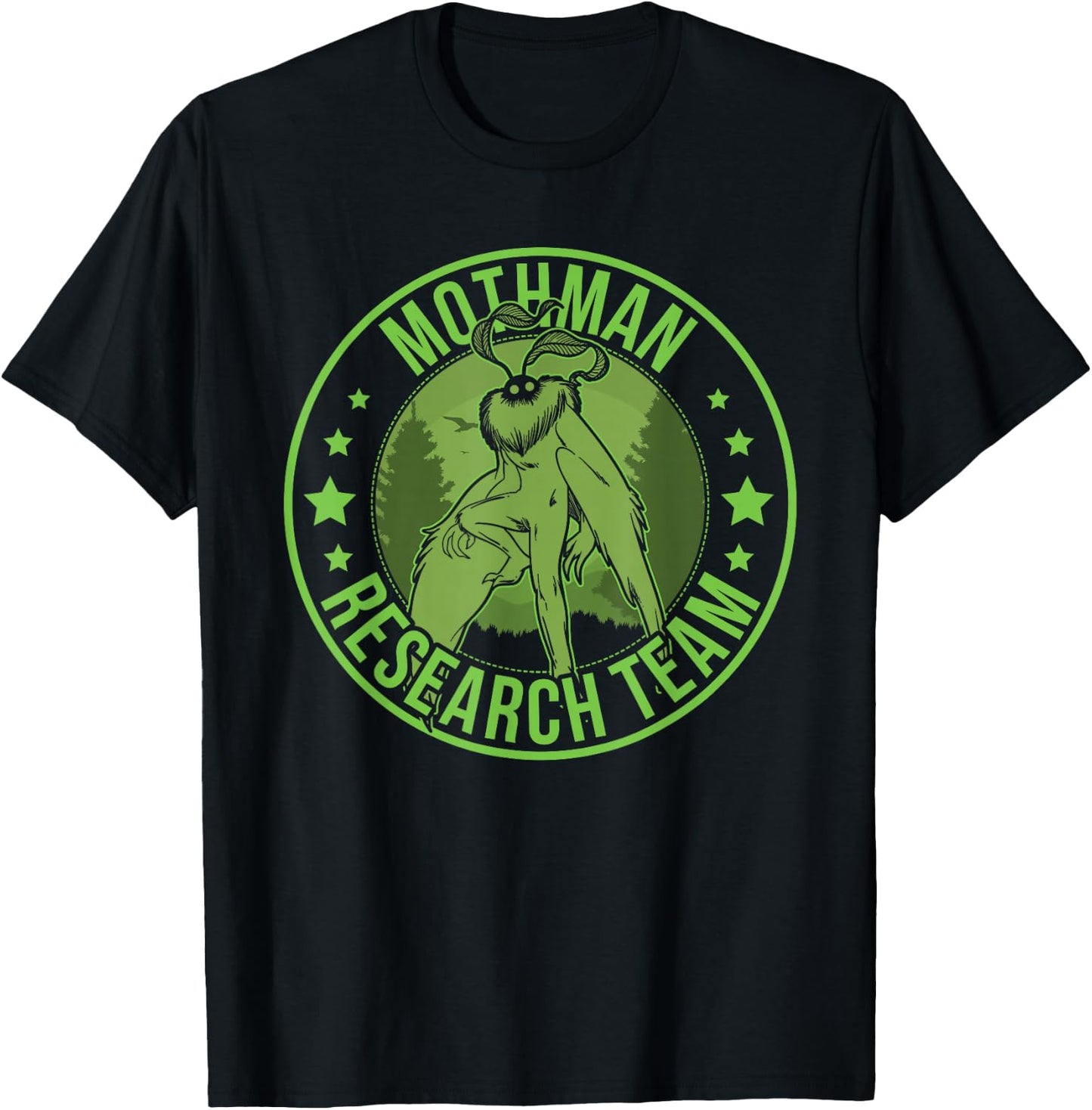Mothman Hide & Seek Research Team Champion Cryptid T-Shirt - T-Shirt | Black