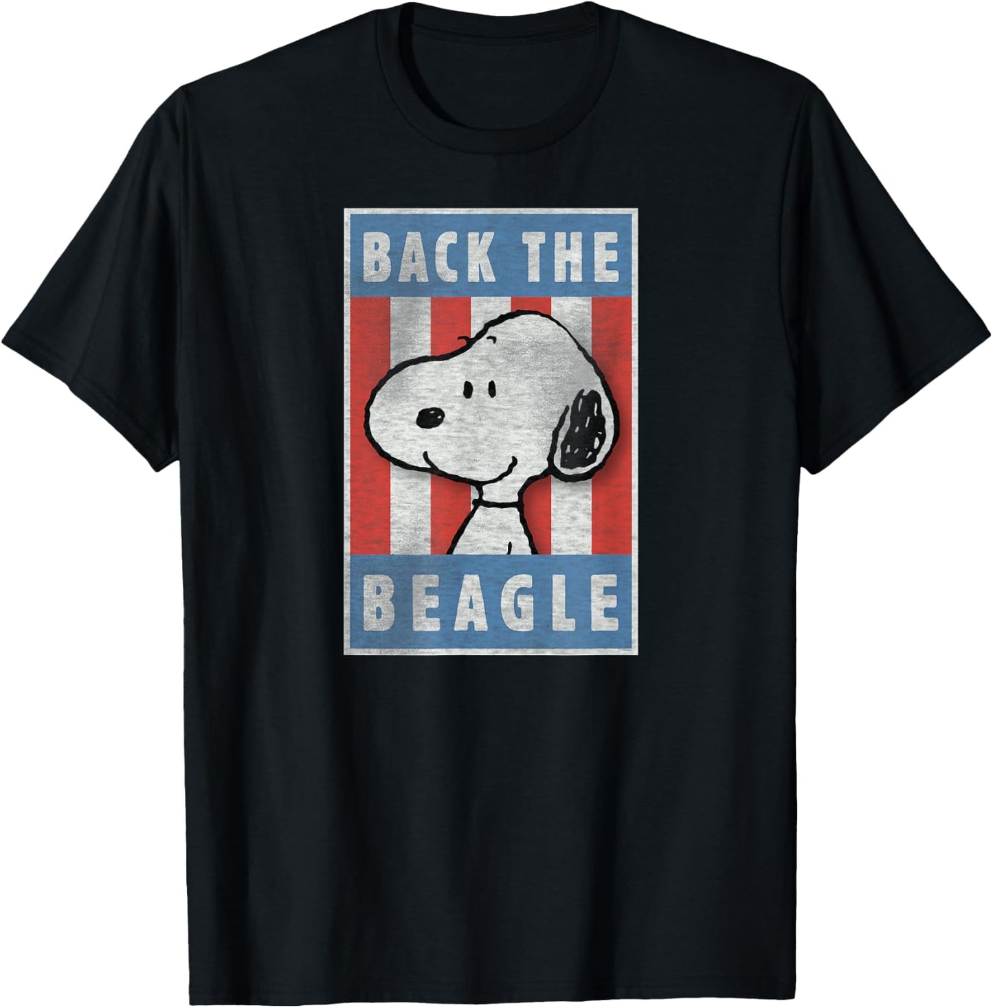 Peanuts Snoopy Back the Beagle Americana T-Shirt - T-Shirt | Black